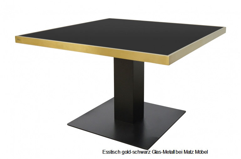 AIDA, Esstisch schwarz-gold quadratisch 120*120 cm