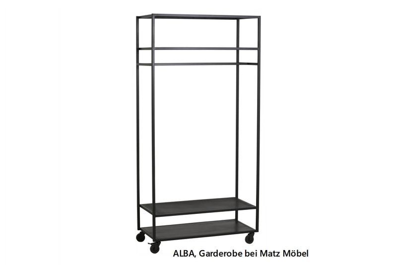 ALBA, Garderobe Metall auf Rädern Industriedesign