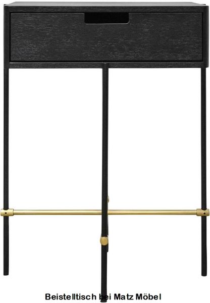ALINA, Beistelltisch, Nachtschrank gold schwarz