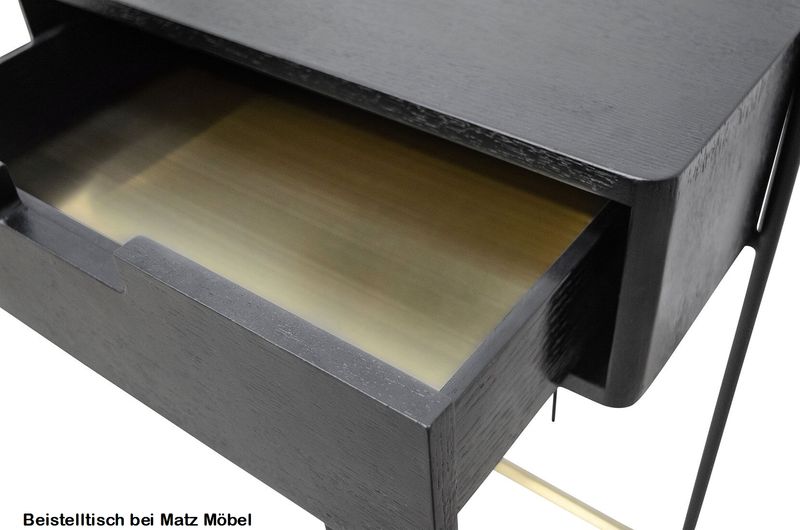 ALINA, Beistelltisch, Nachtschrank gold schwarz
