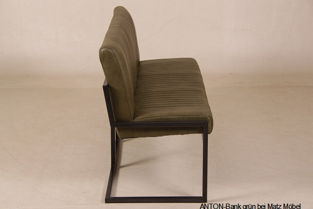 ANTON, Sitzbank Microfaser Leder Look gepolstert Industriedesign 135 cm