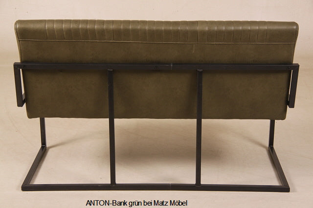 ANTON, Sitzbank Microfaser Leder Look gepolstert Industriedesign 135 cm