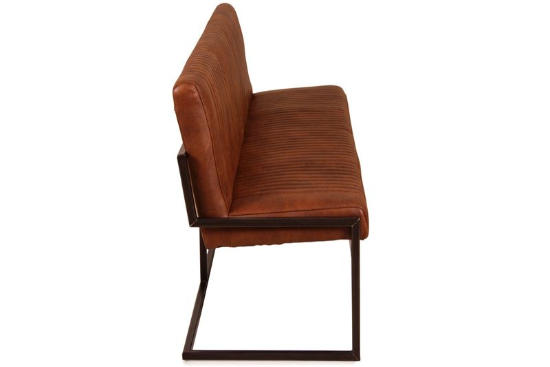 ANTON, Industriedesign Sitzbank 155 cm Microfaser Leder Look
