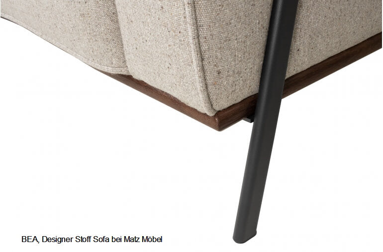 BEA, Designer Stoff Sofa hell beige
