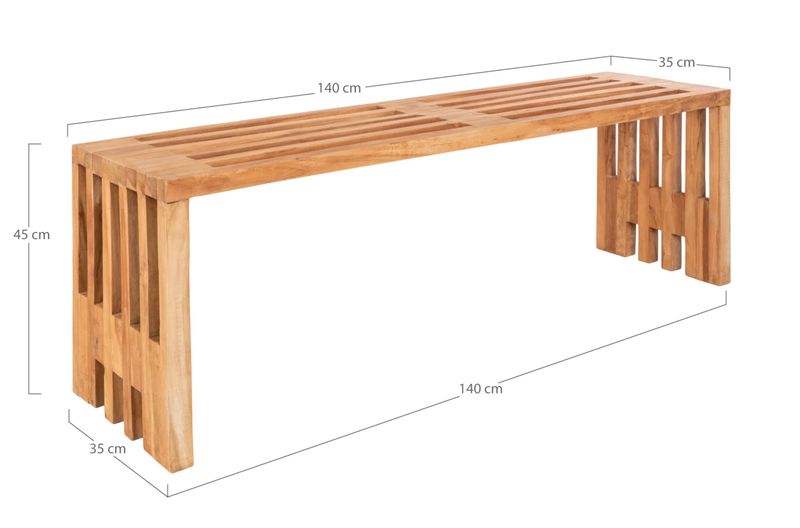 BEN, Holzbank, Sitzbank 140 cm drinnen & draußen