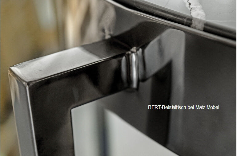BERT-Beistelltisch Marmor Stahl schwarz, Industriedesign