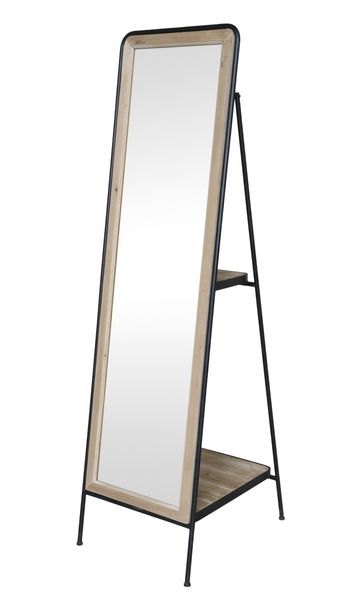 ELA, Standspiegel mit Regalen, Bodenspiegel Industriedesign