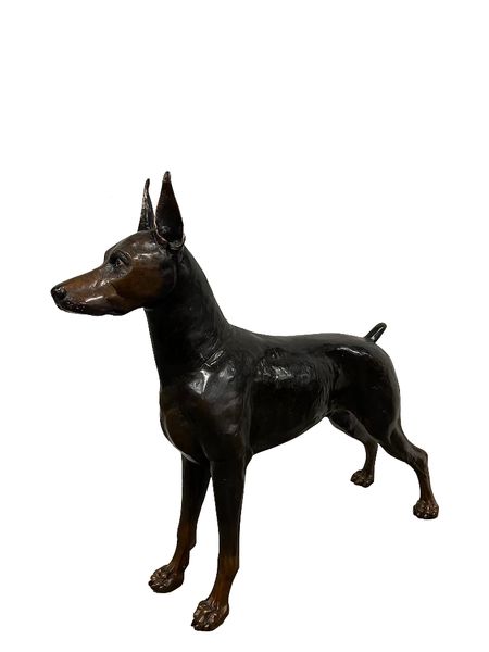 Bronze Skulptur "Bronzener Dobermann"