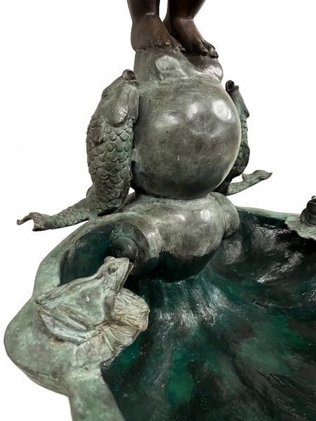 Matz Möbel Bronze Brunnen H 182 cm "bronzener Jungen-Flötenbrunnen"