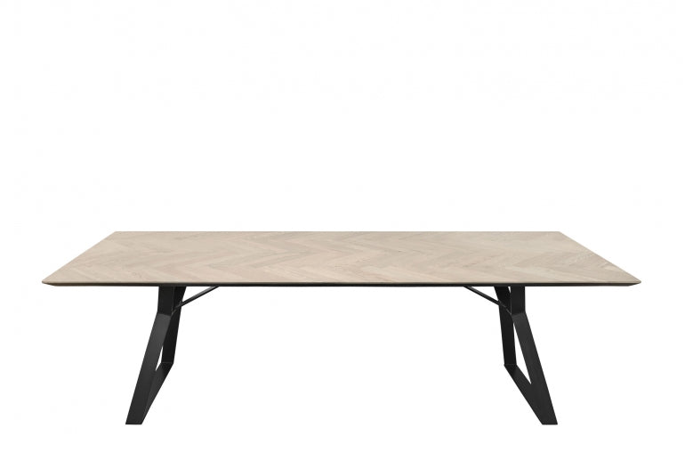 CLIVE, Designer Esstisch 200 cm mit Parkett Tischplatte