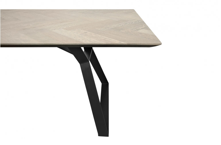 CLIVE, Designer Esstisch 200 cm mit Parkett Tischplatte