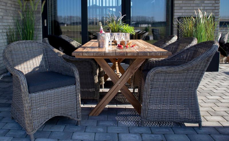 Matz Möbel Gartentisch DIA 200*90 cm recycelt Massivholz Landhausstil
