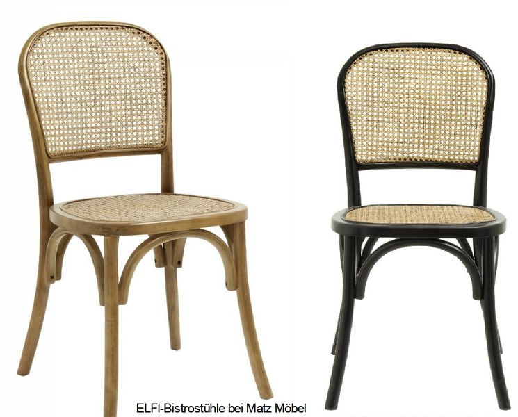 ELFI, Stuhl Rattan natur-braun Wiener Geflecht 2 Stück