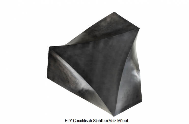 ELY, Stylischer Stahl Couchtisch metallic-grau, außergewöhnlicher Wohnzimmertisch