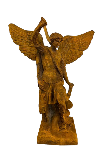 Gartenskulptur "Erzengel Michael aus Gusseisen" H 155 cm
