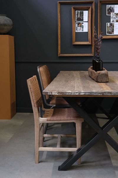 SANDY, Industriedesign Esstisch 230 cm Recyclingholz & Metall