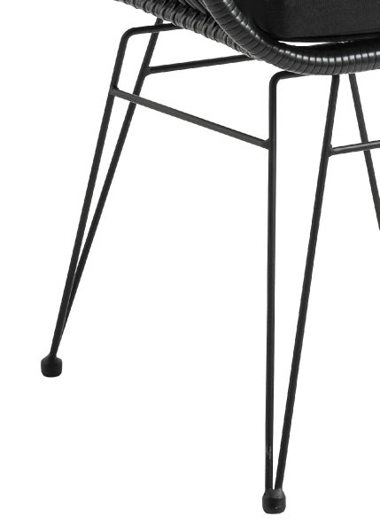 GABI, Gartenstuhl 2 Stück schwarz Polyrattan