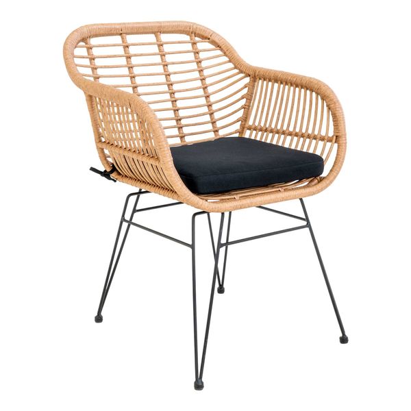 Gartenstuhl GABI 2 Stück hell Polyrattan