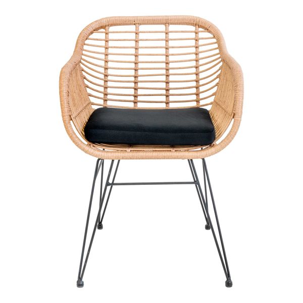 Gartenstuhl GABI 2 Stück hell Polyrattan