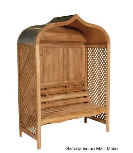 Garten Pavillon Holz JONA Gartenlaube mit 2 Sitzer Bank