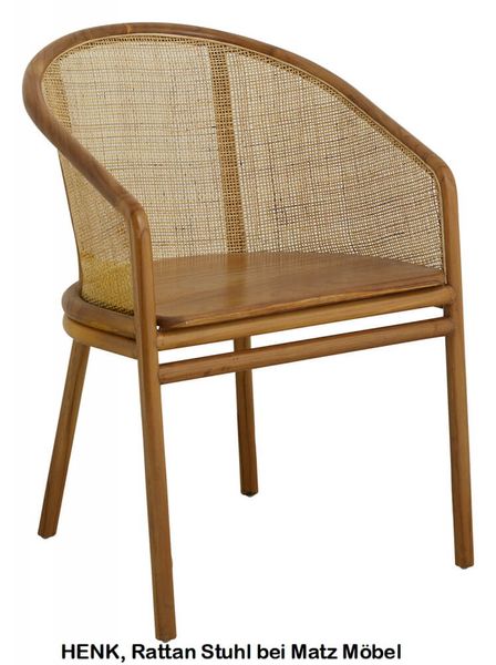 HENK, Stuhl Rattan-Holz hellbraun