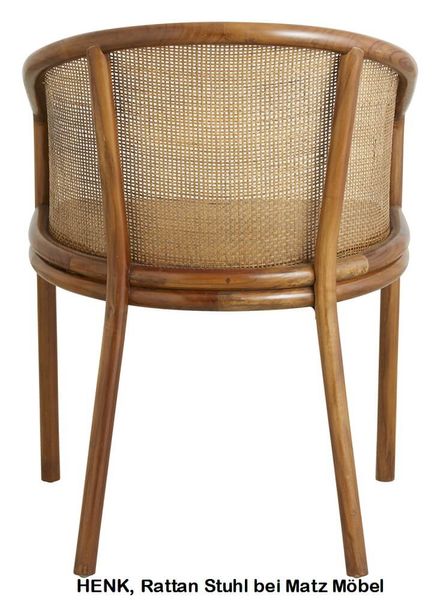 HENK, Stuhl Rattan-Holz hellbraun