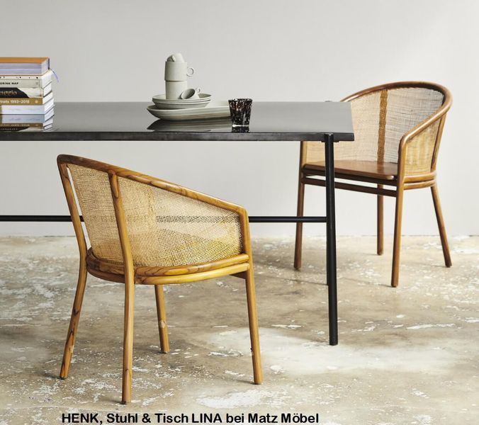 HENK, Stuhl Rattan-Holz hellbraun