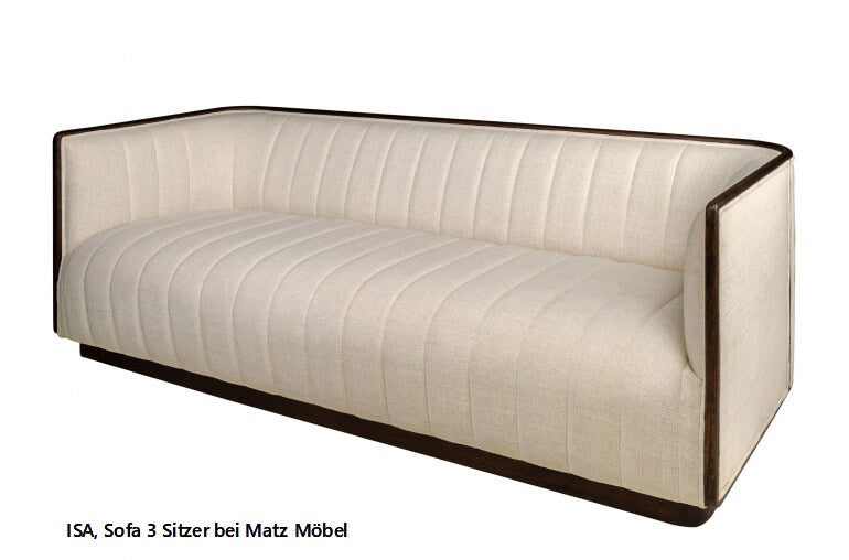 ISA, Sofa beige 3 Sitzer, Designer Couch