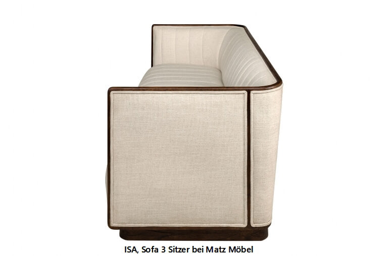 ISA, Sofa beige 3 Sitzer, Designer Couch