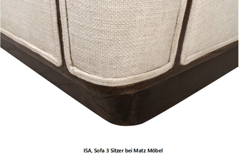 ISA, Sofa beige 3 Sitzer, Designer Couch