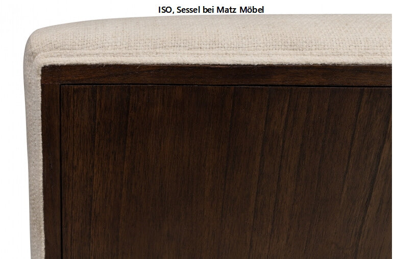 ISO, Designer Sessel beige & Holz ohne Armlehne