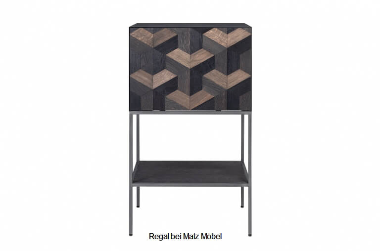 LILLY, Designer Regal mit Schrank schwarz-natur