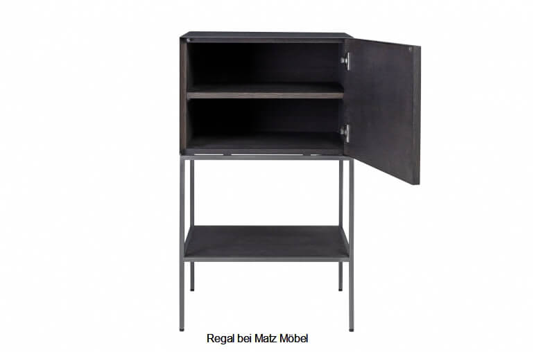 LILLY, Designer Regal mit Schrank schwarz-natur