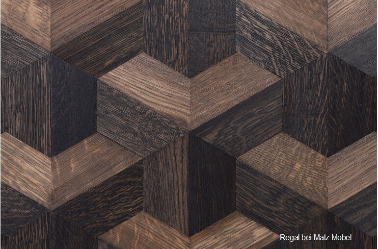 LILLY, Designer Regal mit Schrank schwarz-natur