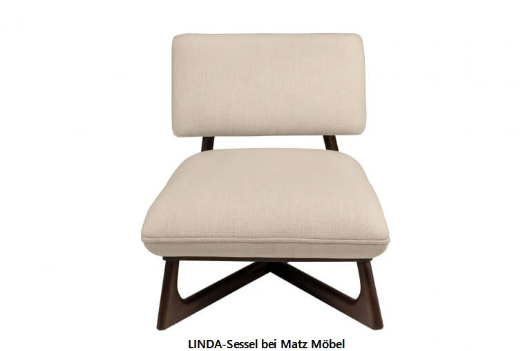 LINDA, Stoff Sessel beige ohne Armlehnen, Cocktailsessel