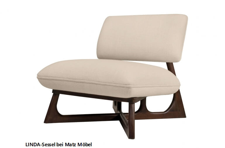 LINDA, Stoff Sessel beige ohne Armlehnen, Cocktailsessel