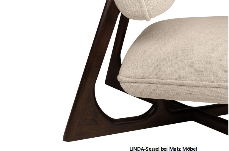 LINDA, Stoff Sessel beige ohne Armlehnen, Cocktailsessel