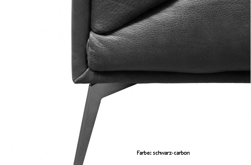 BARA, stylischer Ledersessel naturbelassenes Leder in braunen Farben und schwarz