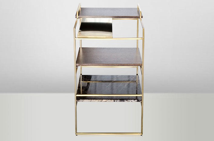 LIMA, Beistelltisch Marmor schwarz oder gold