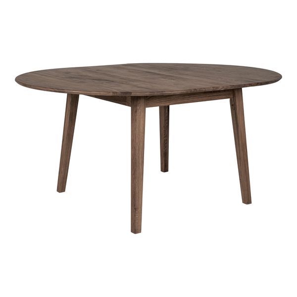 MIA, Landhaus Esstisch rund D 118 bis 158 cm, Ausziehtisch dunkle Eiche