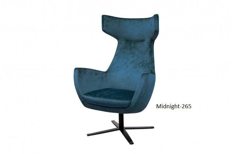 JOSUA, Ohrensessel Samt in blau, rot, lila Farben, Designer Sessel-Egg Chair, Drehsessel