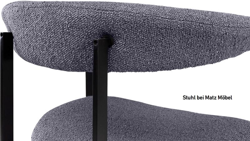 PORTO, Designer Esszimmerstuhl grau schwarz