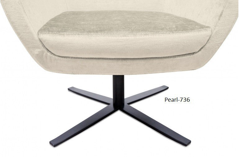 JOSUA, Egg Chair Samt grau, schwarz, Designer Ohrensessel drehbar
