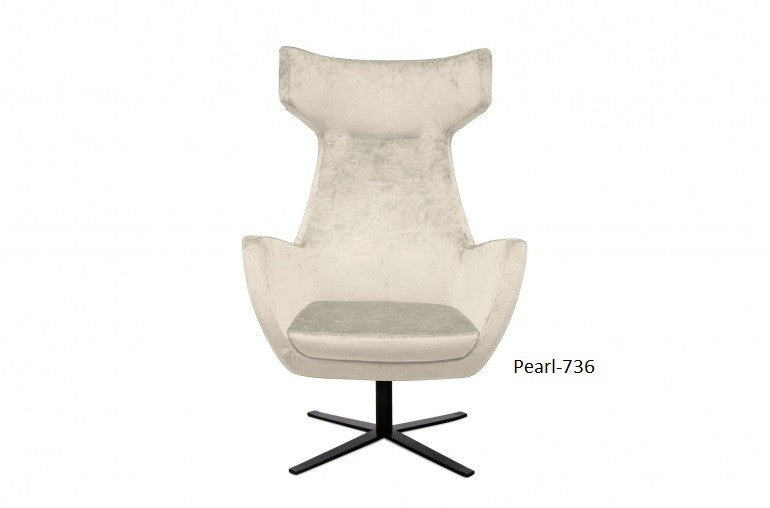 JOSUA, Egg Chair Samt grau, schwarz, Designer Ohrensessel drehbar