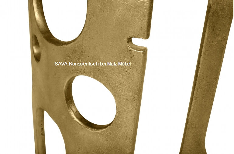SAVA, Designer Konsolentisch gold halbrund