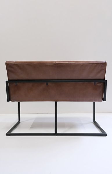 LILO-1, Sitzbank Leder-Metall 122 cm, industrielle Lederbank