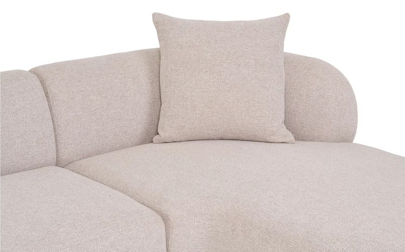 Stoff Sofa KING naturweiß mit Longchair rechts