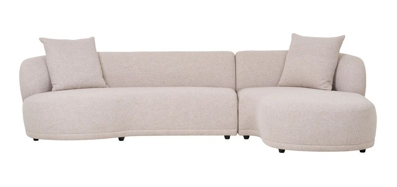 Stoff Sofa KING naturweiß mit Longchair rechts