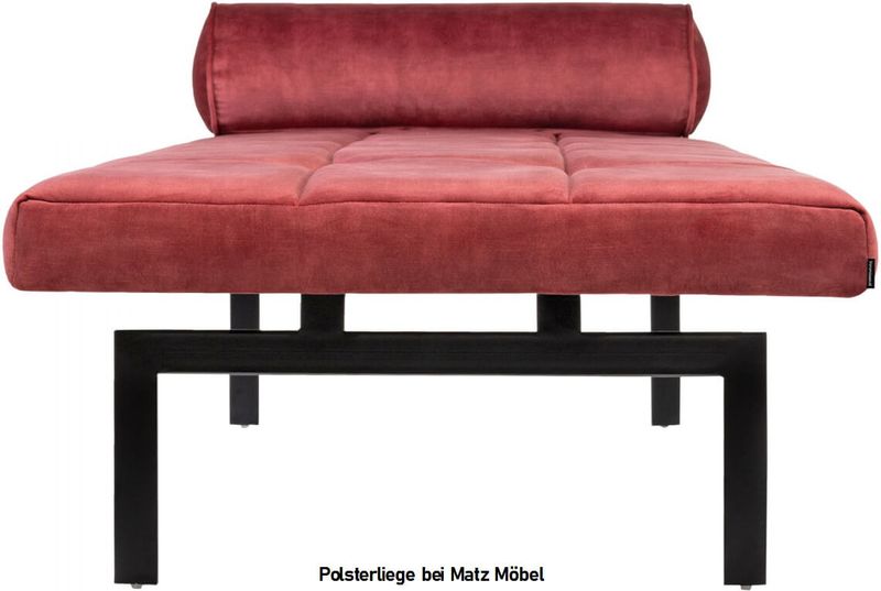 TONI, Daybed rot, Samt Polsterliege ruby