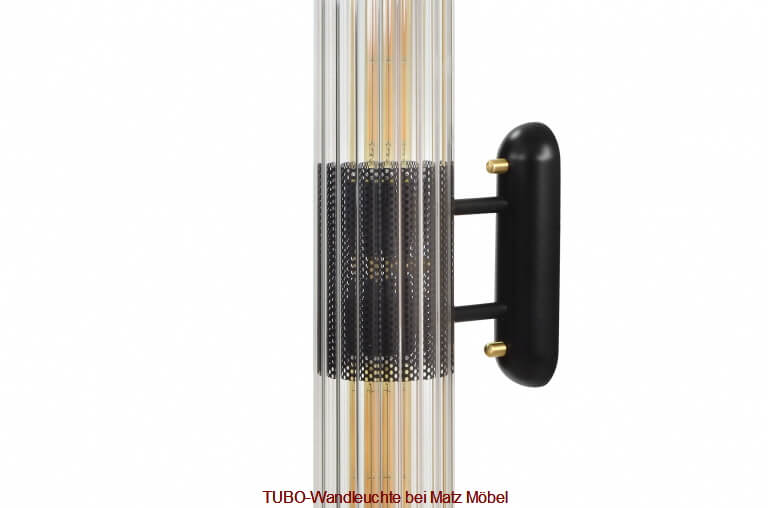 TUBO, Designer Wandleuchte gold schwarz